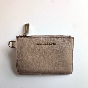 Michael Kors Taupe Leather Card Holder